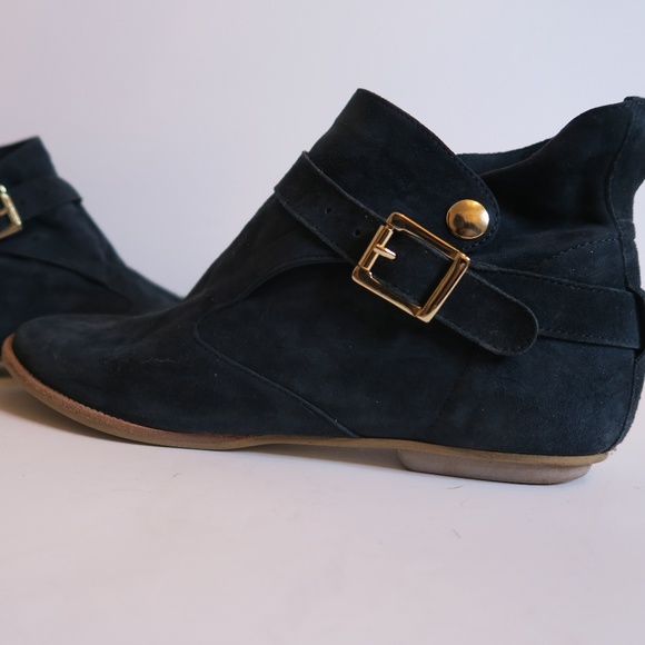 Blue Suede House of Harlow 1960 Booties Sz 8.5